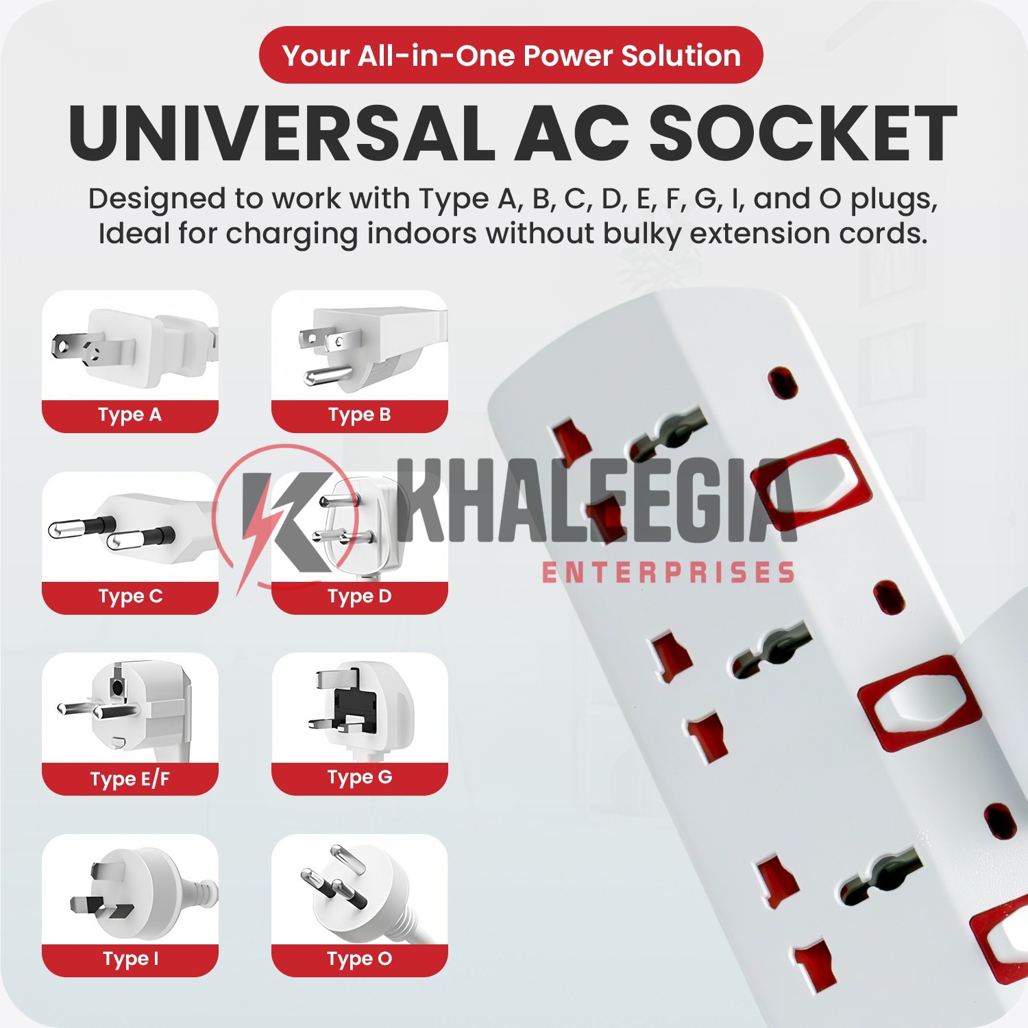 A-E1x4 | Admore 4 Gang Universal Switched Socket Adapter (Multiplug) - Image 3