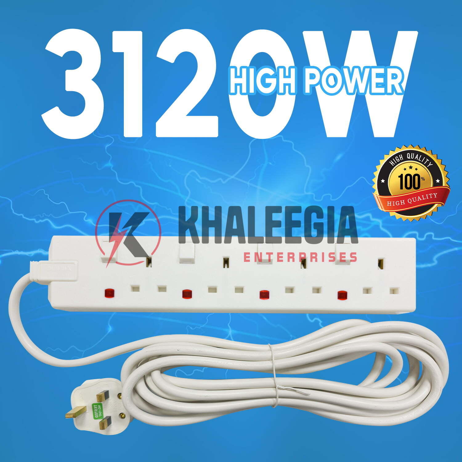 SB01176 | Admore 4 Gang 13A 5 Meters Switched Socket Extension - Image 8