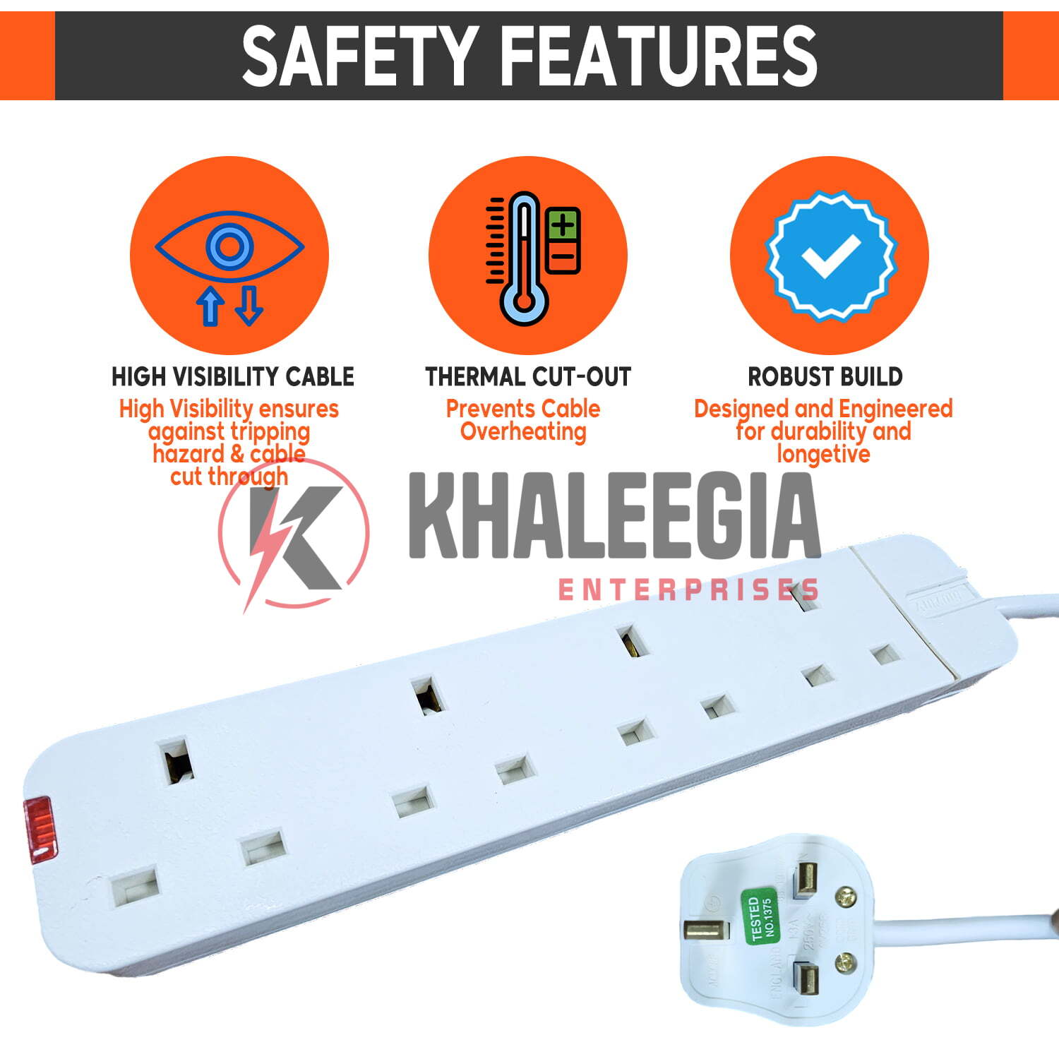 SB01177 | Admore 4 Gang 13A 5 Meters Slim Socket Extension - Image 3