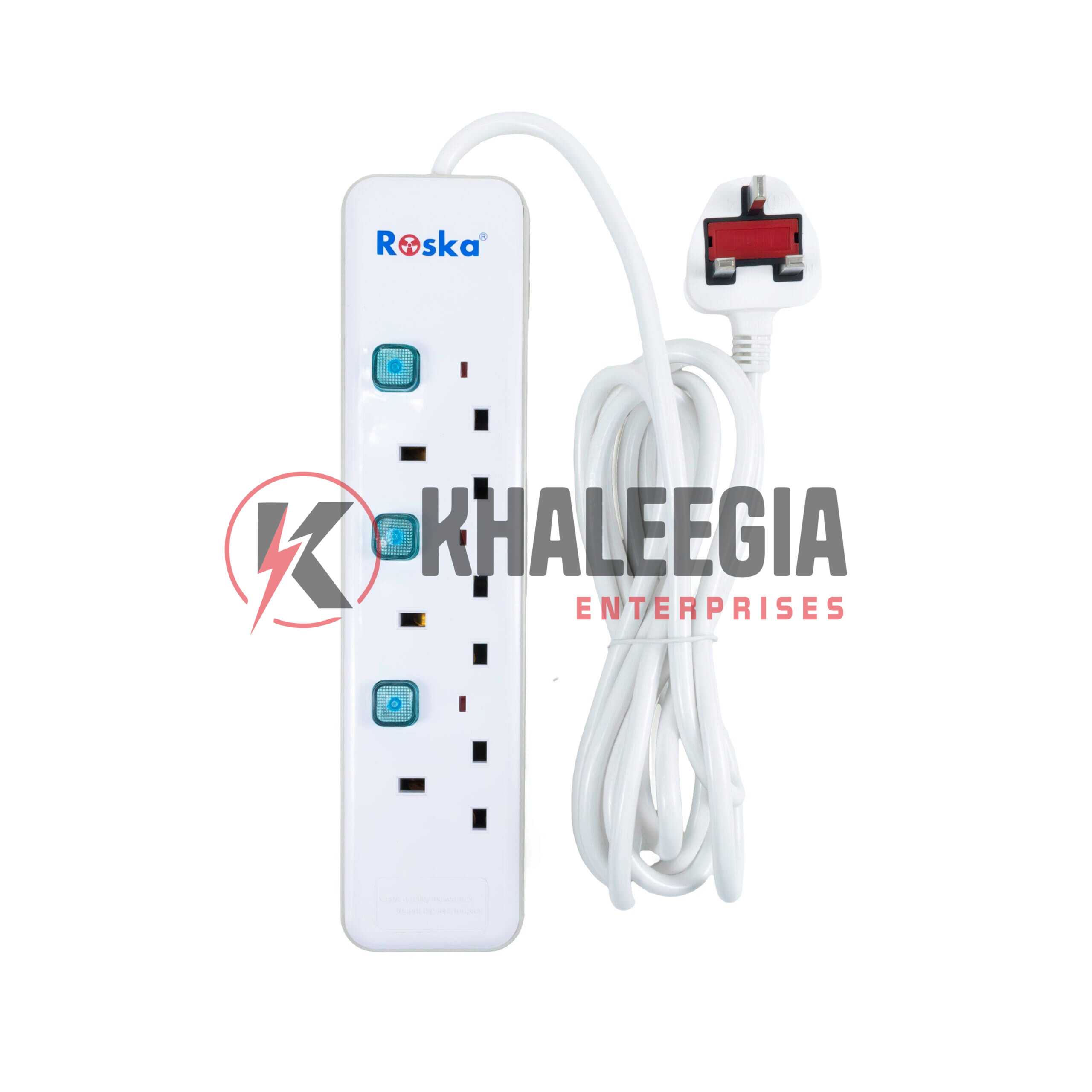 RES-3 | Roska 3 Gang 13A Switched Socket Extensions (3 Meters) - Image 1