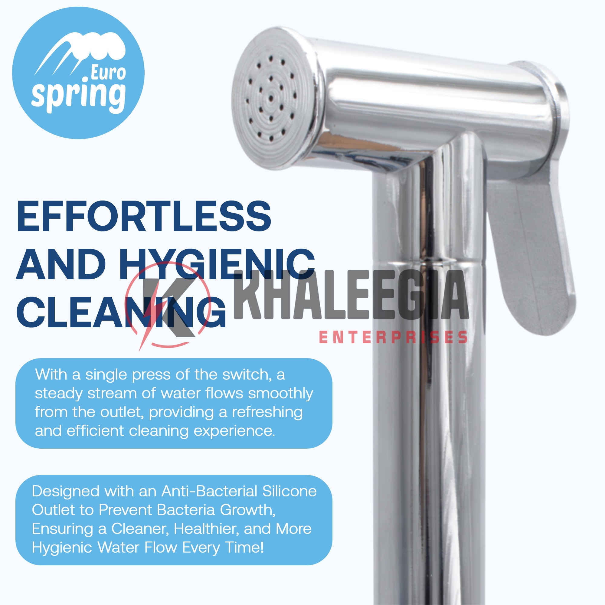 SH-07 - Shattaf Spray With Flexible Hose & Bracket, Silver Finish - Image 6