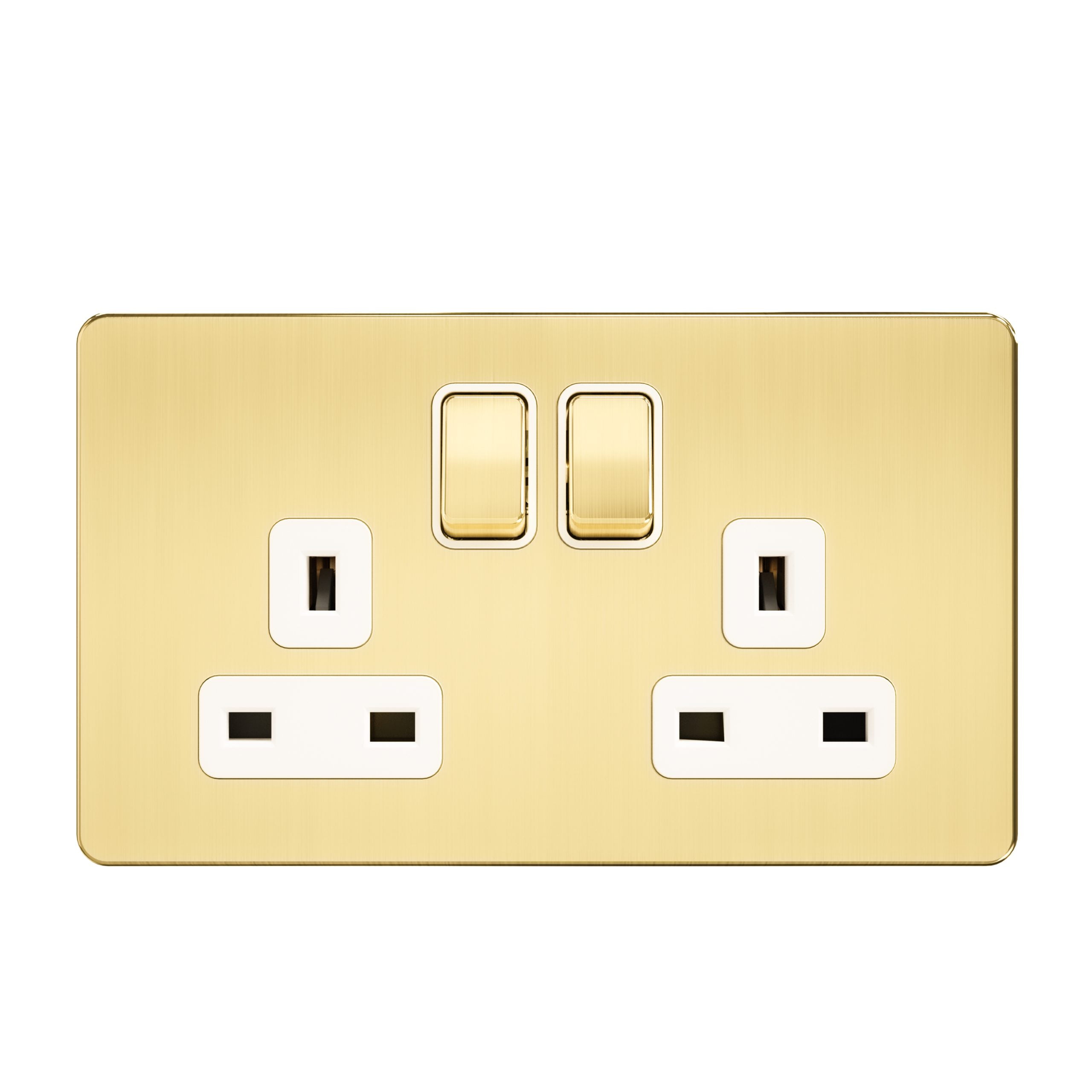 M_0017_A406-2-scaled-1.jpg A406 - 13A 2 Gang Switch Socket -Metal Series: Gold - Image 1