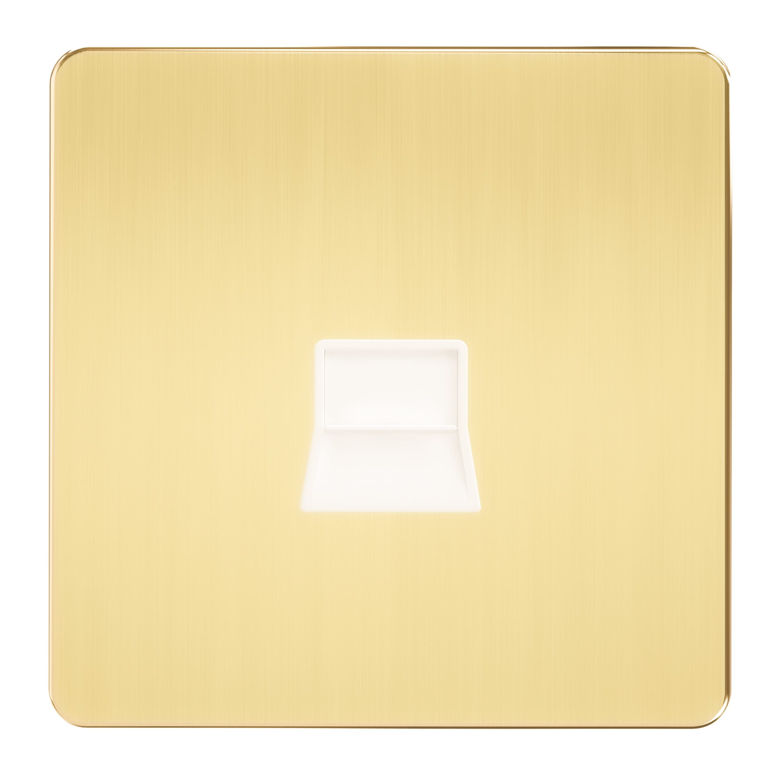 M_0012_A438-2-scaled-1.jpg A438 - Telephone Socket 1 Gang -Metal Series: Gold - Image 1
