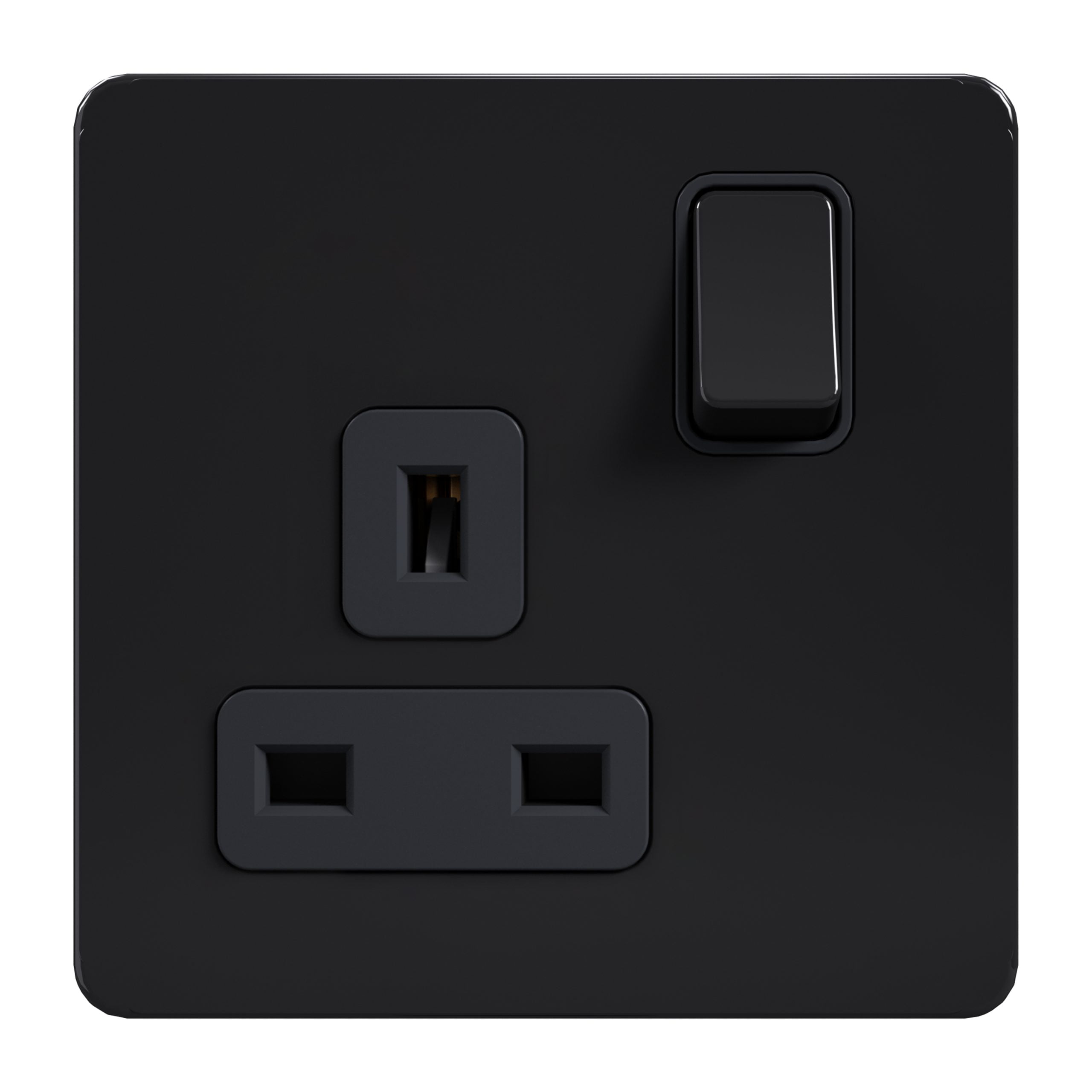 AB_0011_AB-405-scaled-1.jpg AB405 - 13A 1 Gang Switch Socket - Metal Series: Black Nickel - Image 1