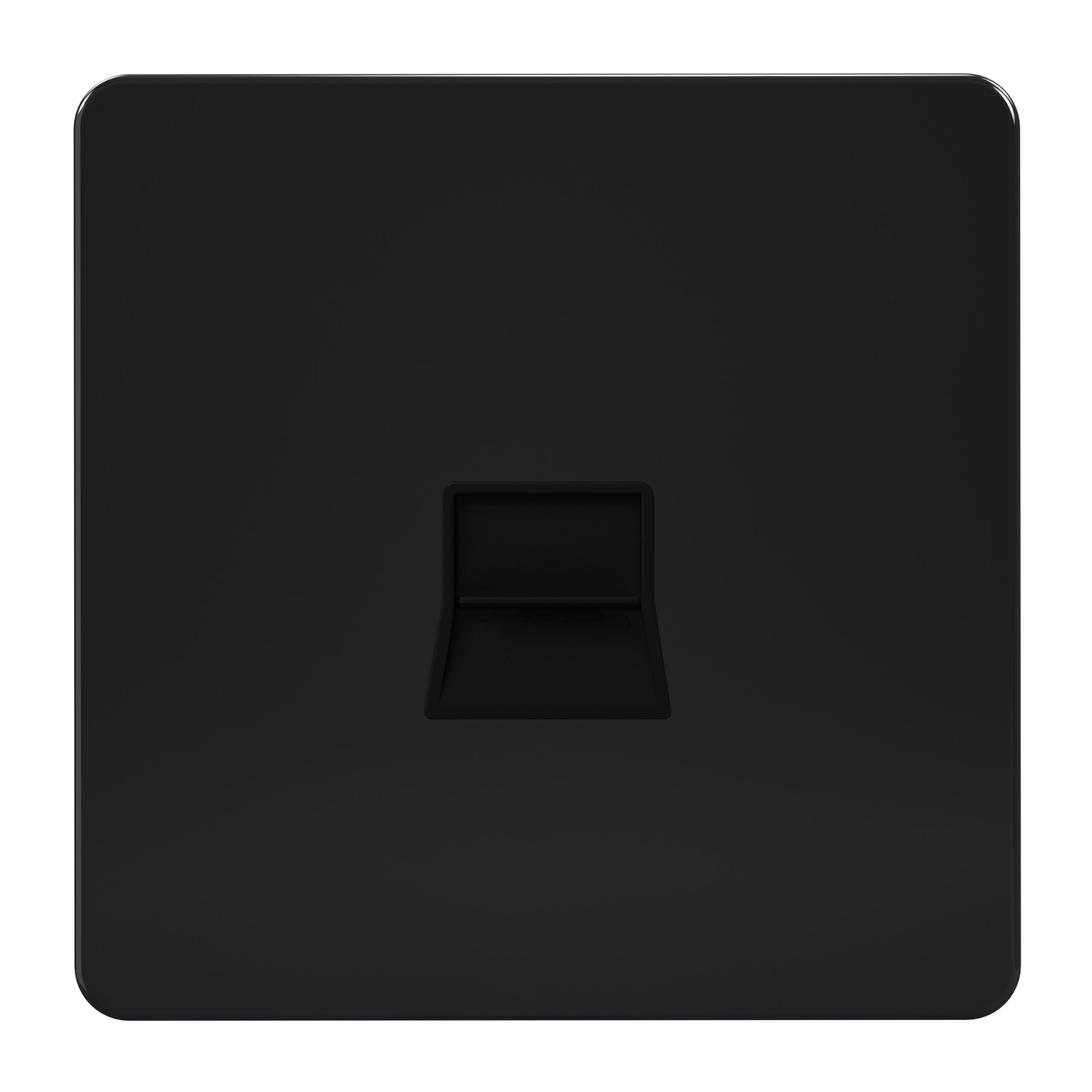 AB_0003_AB-438-scaled-1.jpg AB438 - Telephone Socket 1 Gang - Metal Series: Black Nickel - Image 1