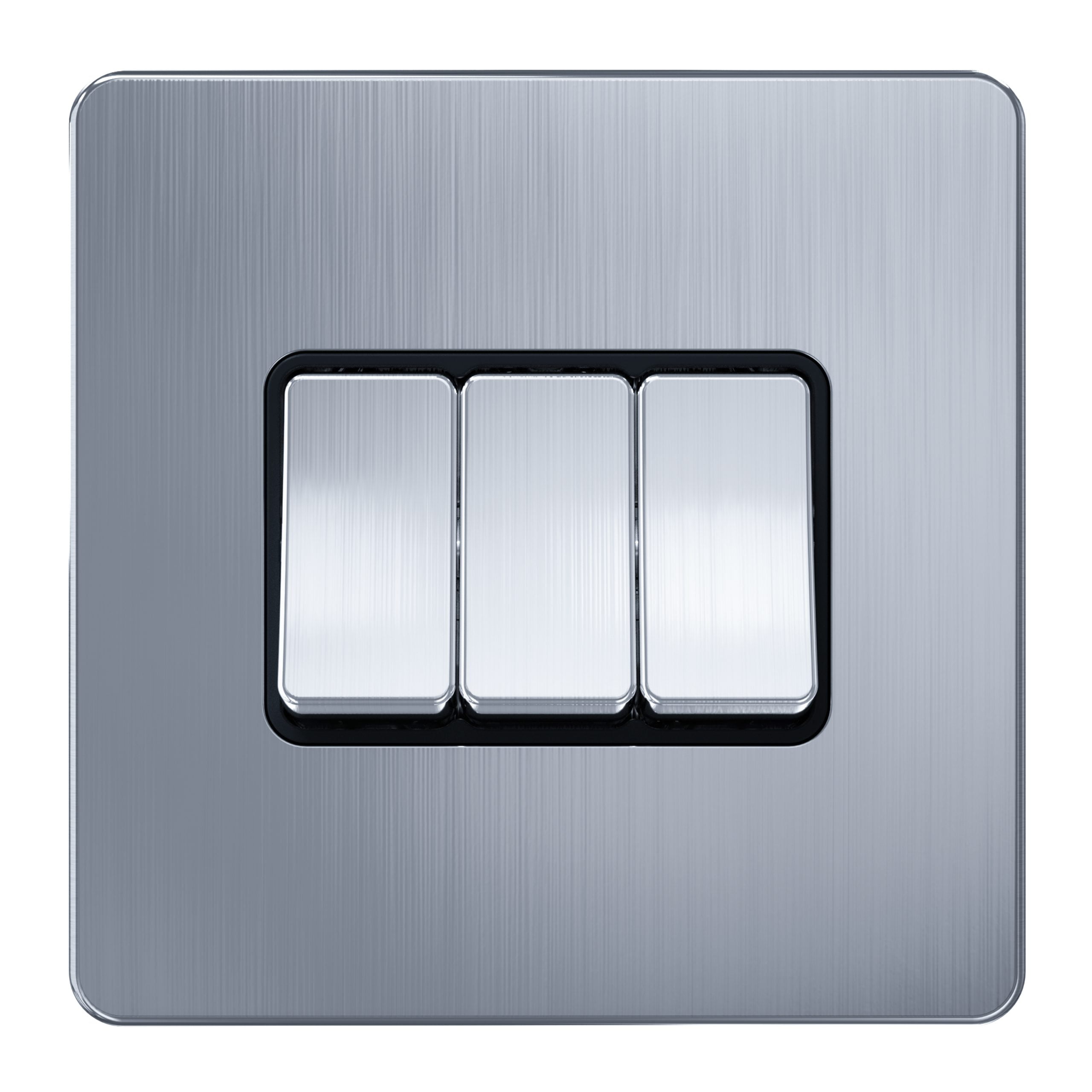 C_0004_AC306-scaled-1.jpg AC306 - 3 Gang 2 Way Switch - Metal Series: Chrome - Image 1