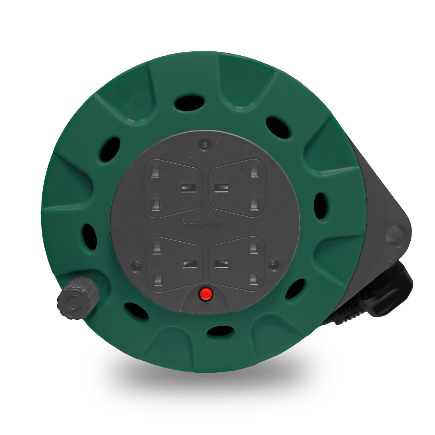 Main-Image-1.png AER10 | Admore 10 meters Green & Black 4 Gang Retractable Socket Extension - Image 1