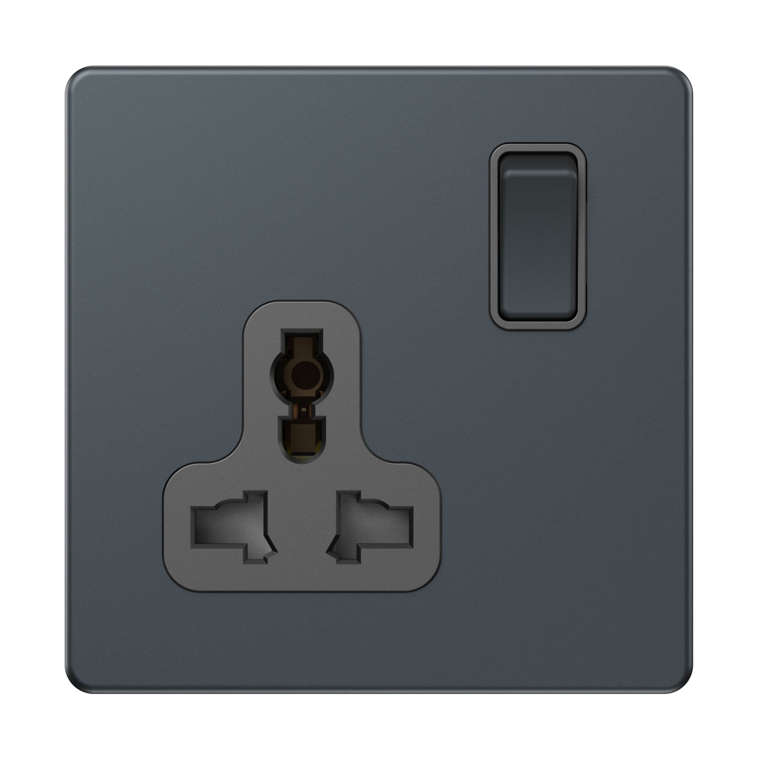 Untitled-1_0000_AS0322-scaled-1.jpg AS0322 - 13A 1 Gang Switched Multi Socket,Single Pole - Metal Series: Spruce Blue - Image 1