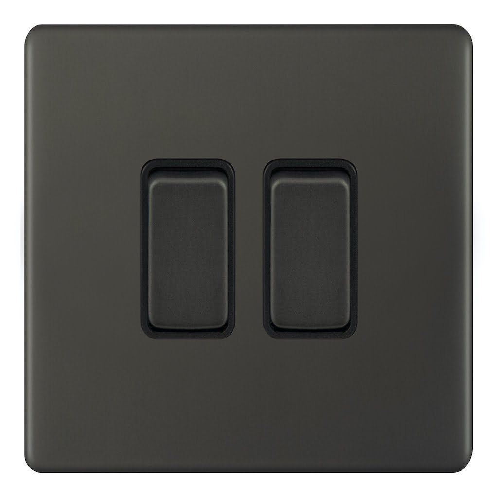 AU304.jpg AU304 - 2 Gang 2 Way Switch - Metal Series: Umber - Image 1