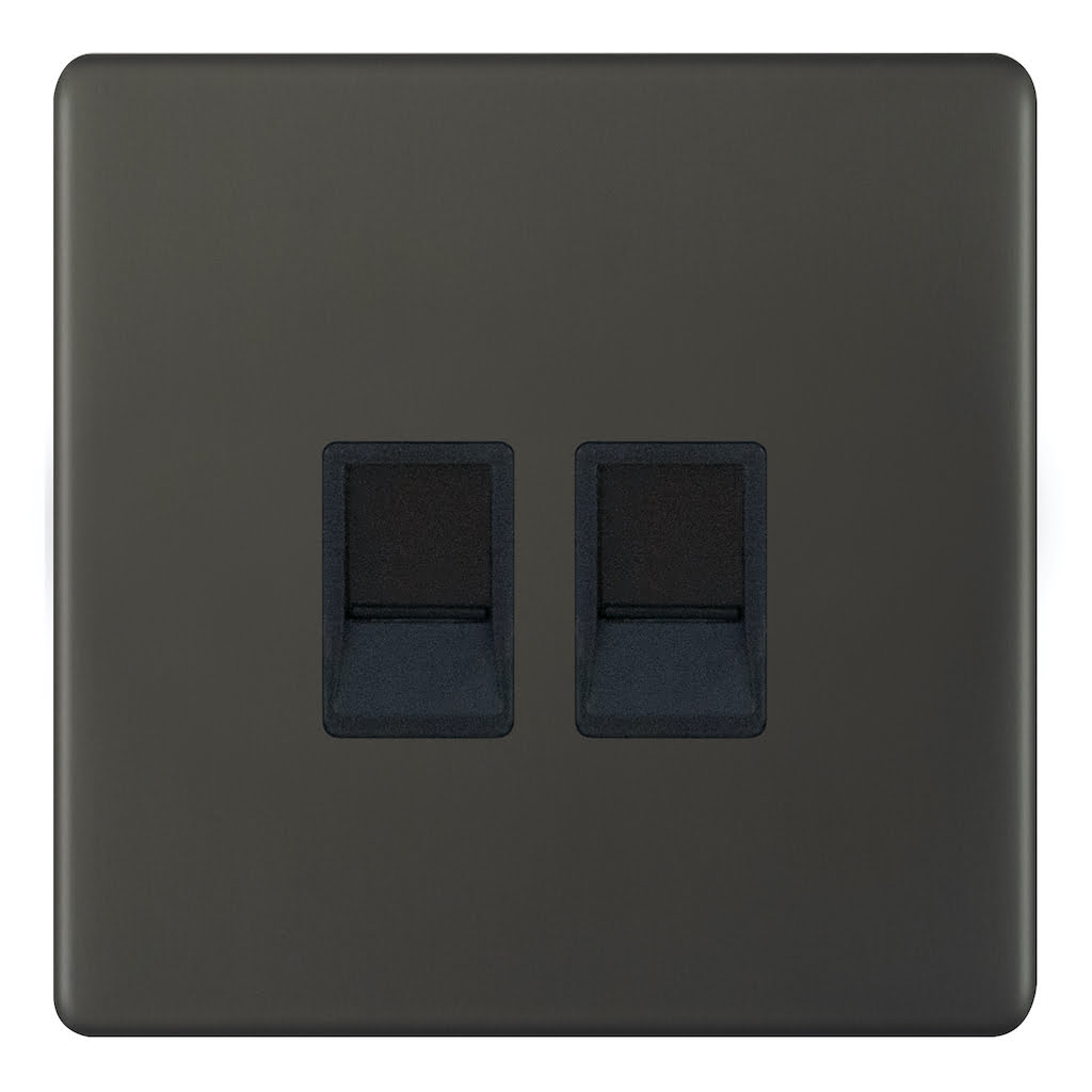 AU4150.jpg AU4150 - Rj45 2 Gang Socket - Metal Series: Umber - Image 1