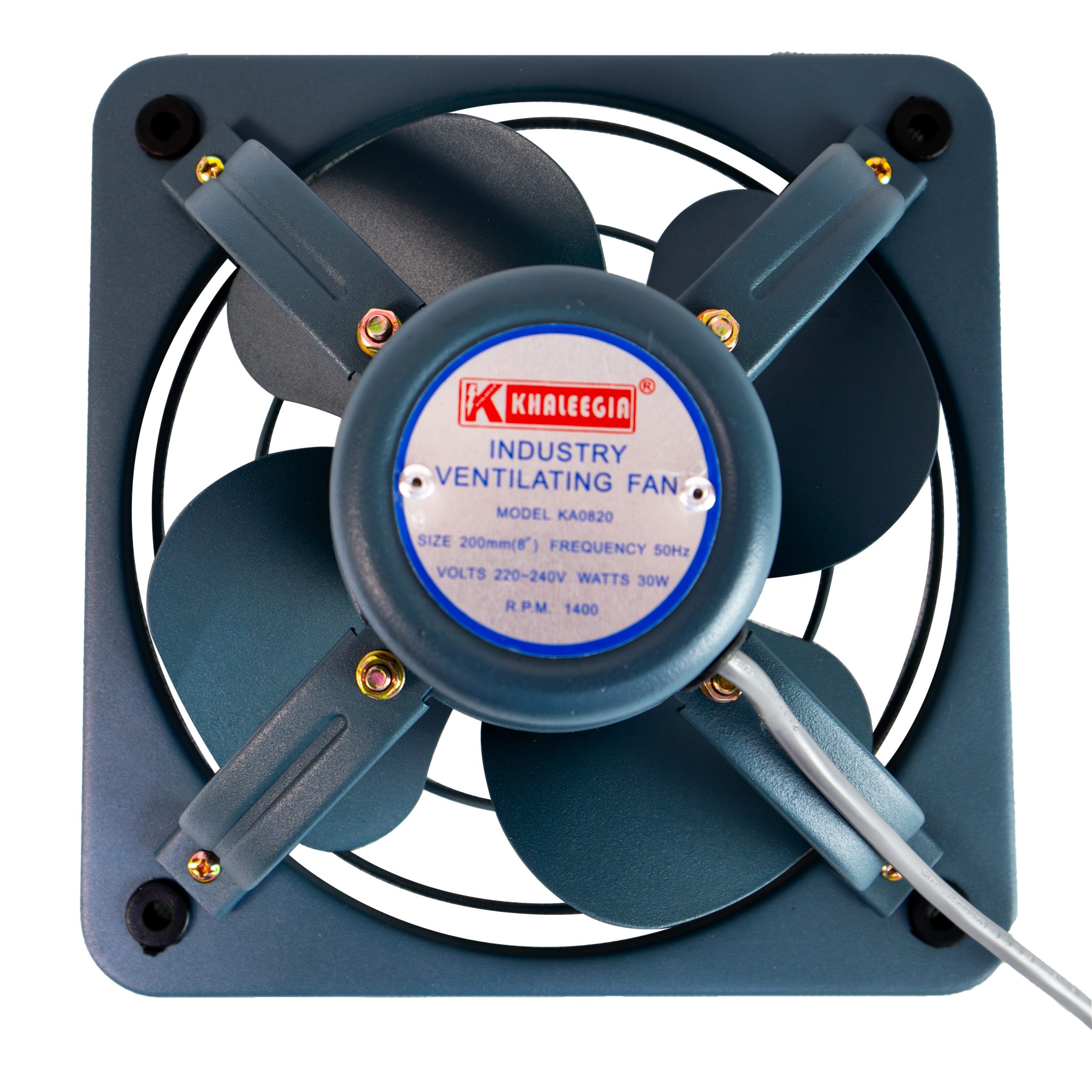 KA0820-scaled-1.jpg KA0820 - Khaleegia 8" Light Duty Industrial Exhaust Fan Metal Body - Image 1