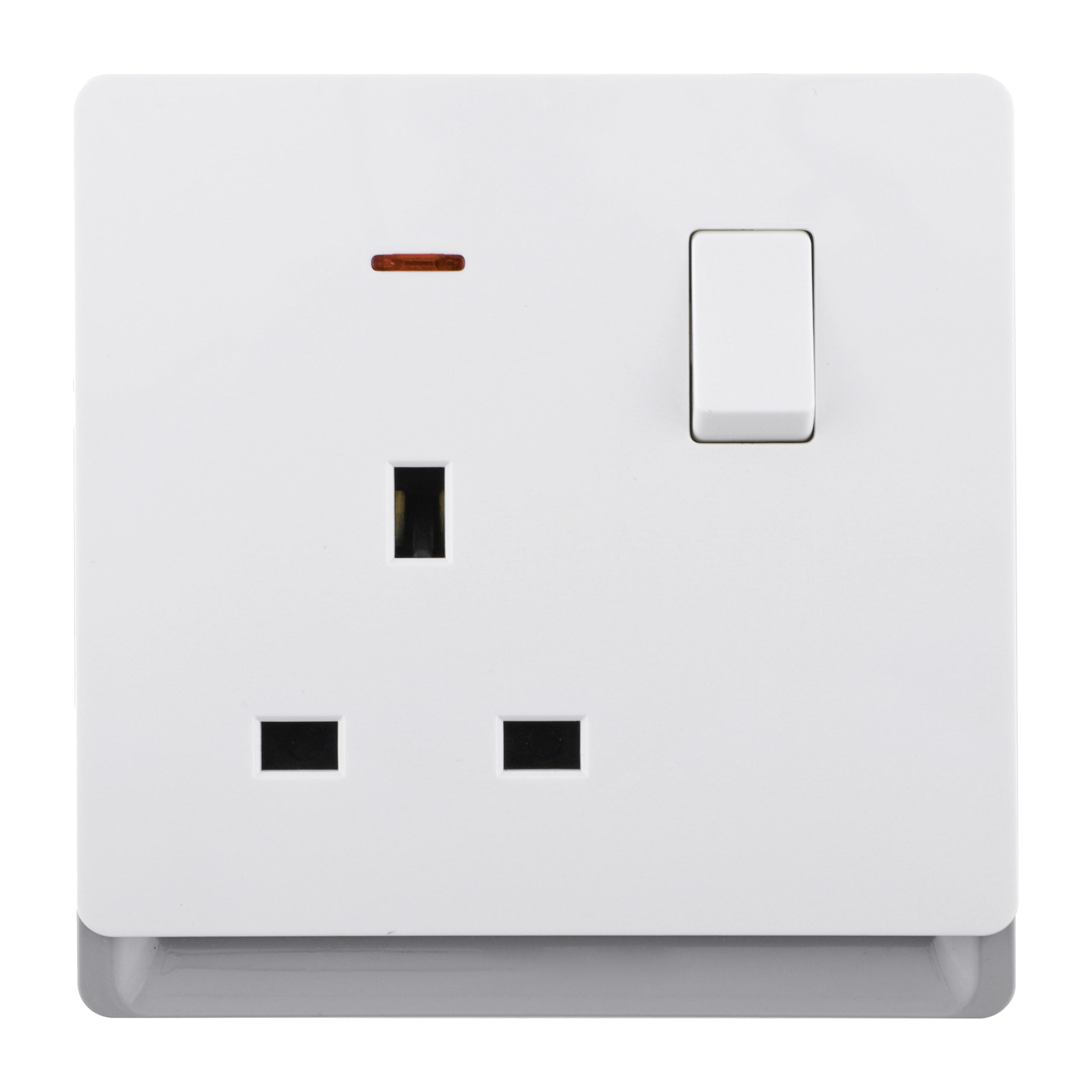 P-R_0003_Layer-11-scaled-1.jpg P-R405 - 13A 1 Gang Switch Socket - PC Royal Series: White - Image 1
