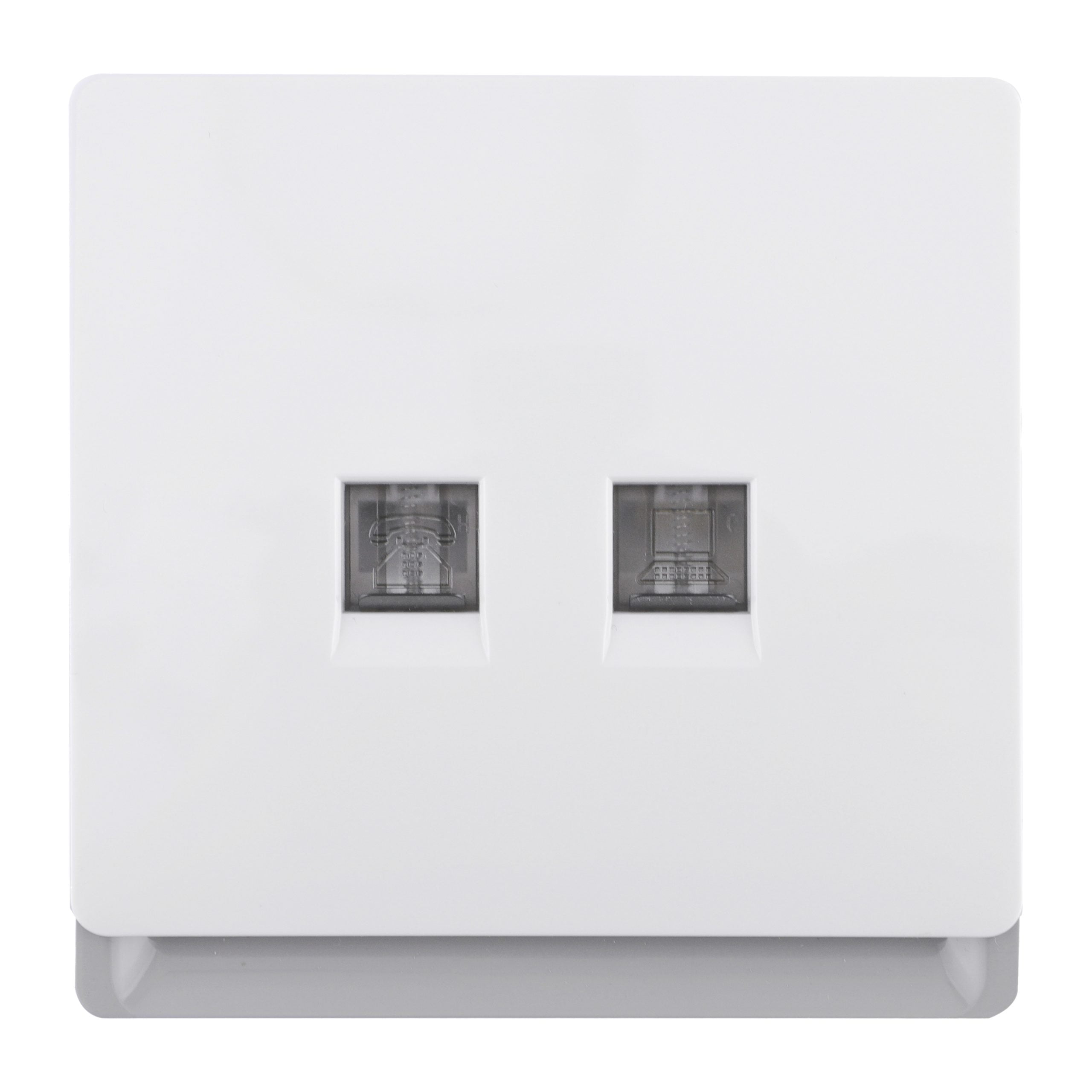 P-R_0009_Layer-5-scaled-1.jpg P-R450 - Rj45 2 Gang Data Socket - PC Royal Series: White - Image 1