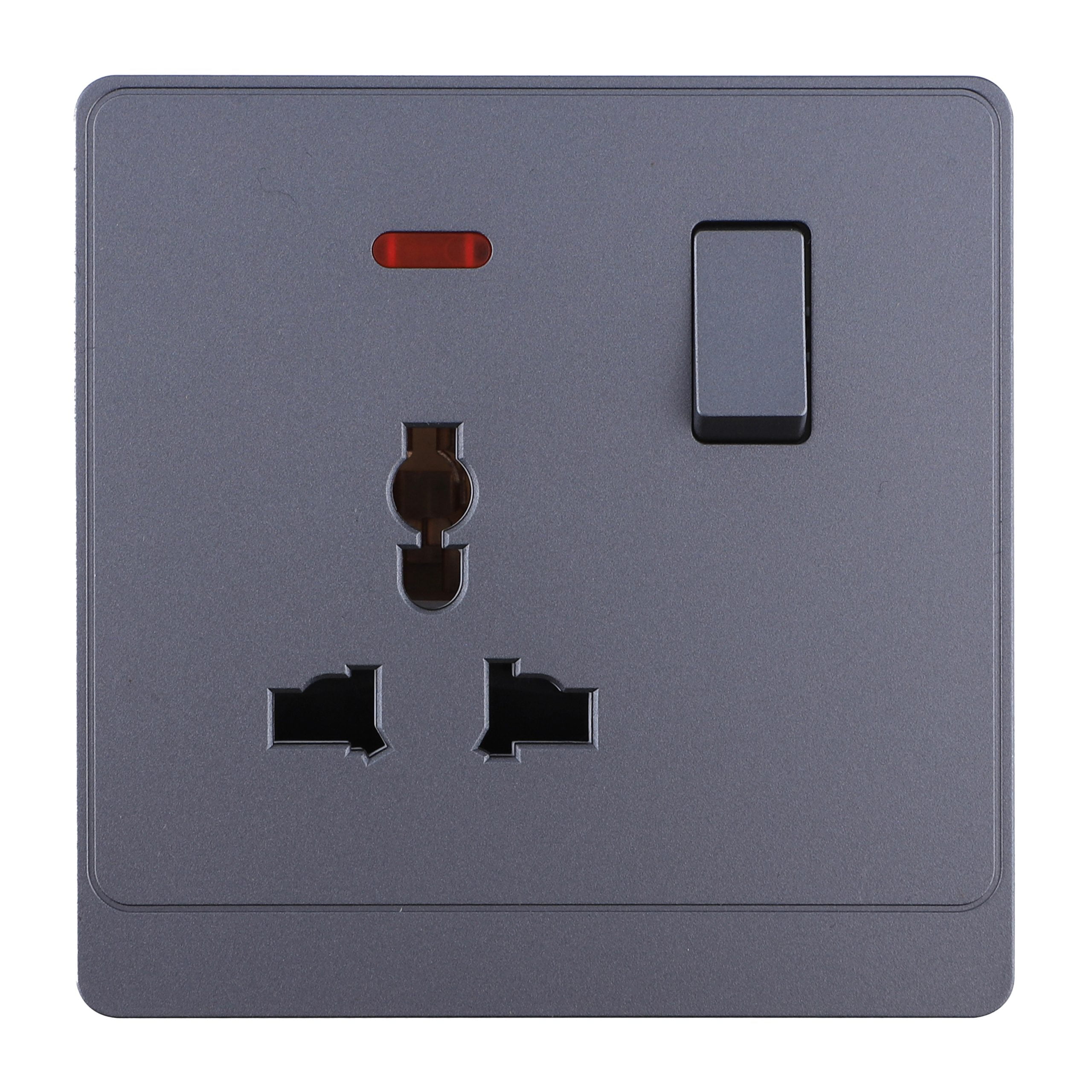 PC_0002_Layer-7-scaled-1.jpg P-S422 - 1 Gang Universal Socket - PC Classic Range: Grey - Image 1
