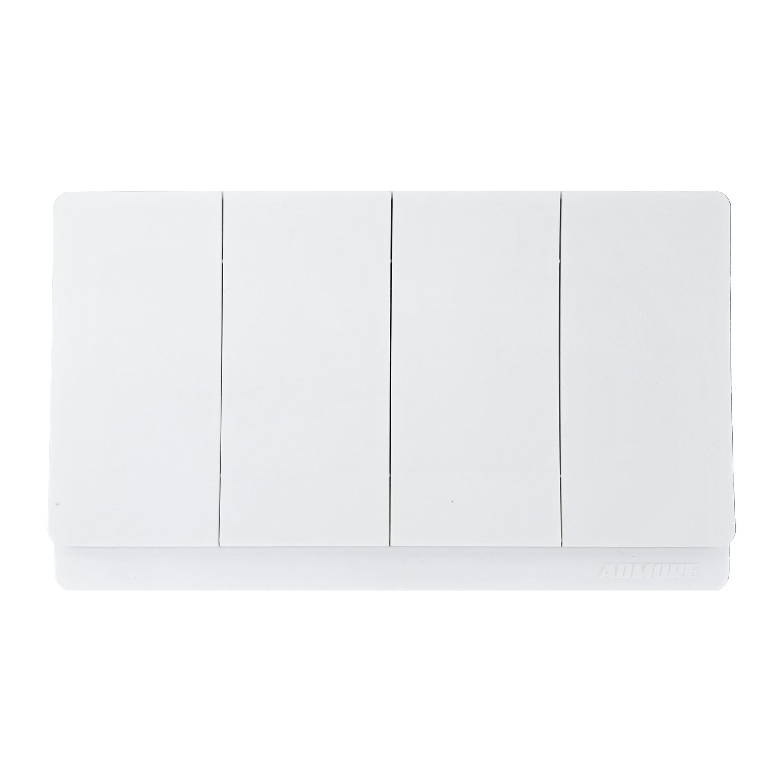 white_0021_Layer-17-scaled-1.jpg P-W007 - 4 Gang 1 Way Switch (3X6) -PC Classic Range: White - Image 1