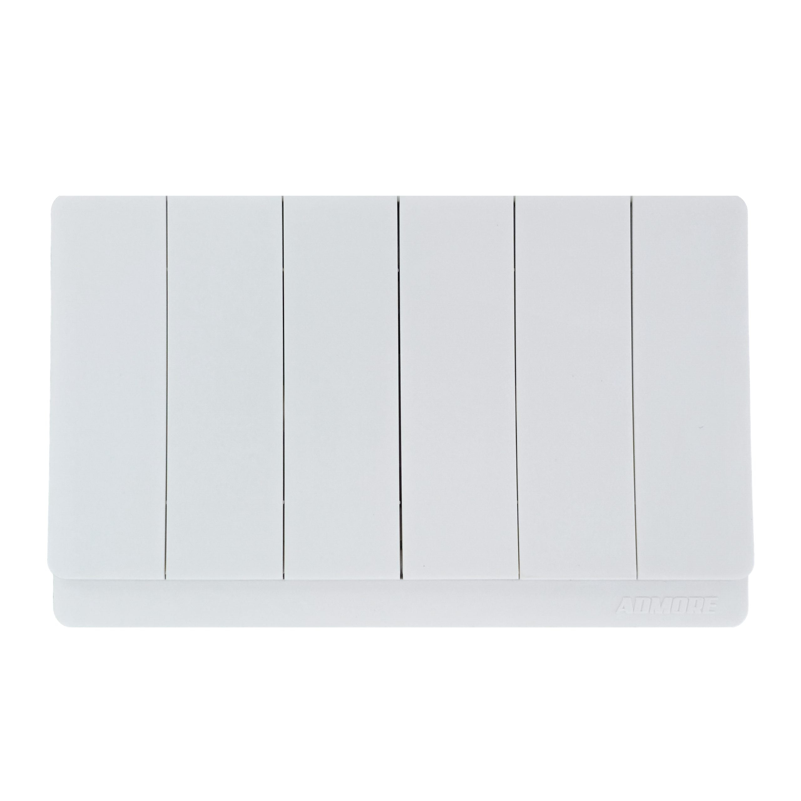 white_0019_Layer-19-scaled-1.jpg P-W009 - 6 Gang 1 Way Switch( 3X6 ) -PC Classic Range: White - Image 1