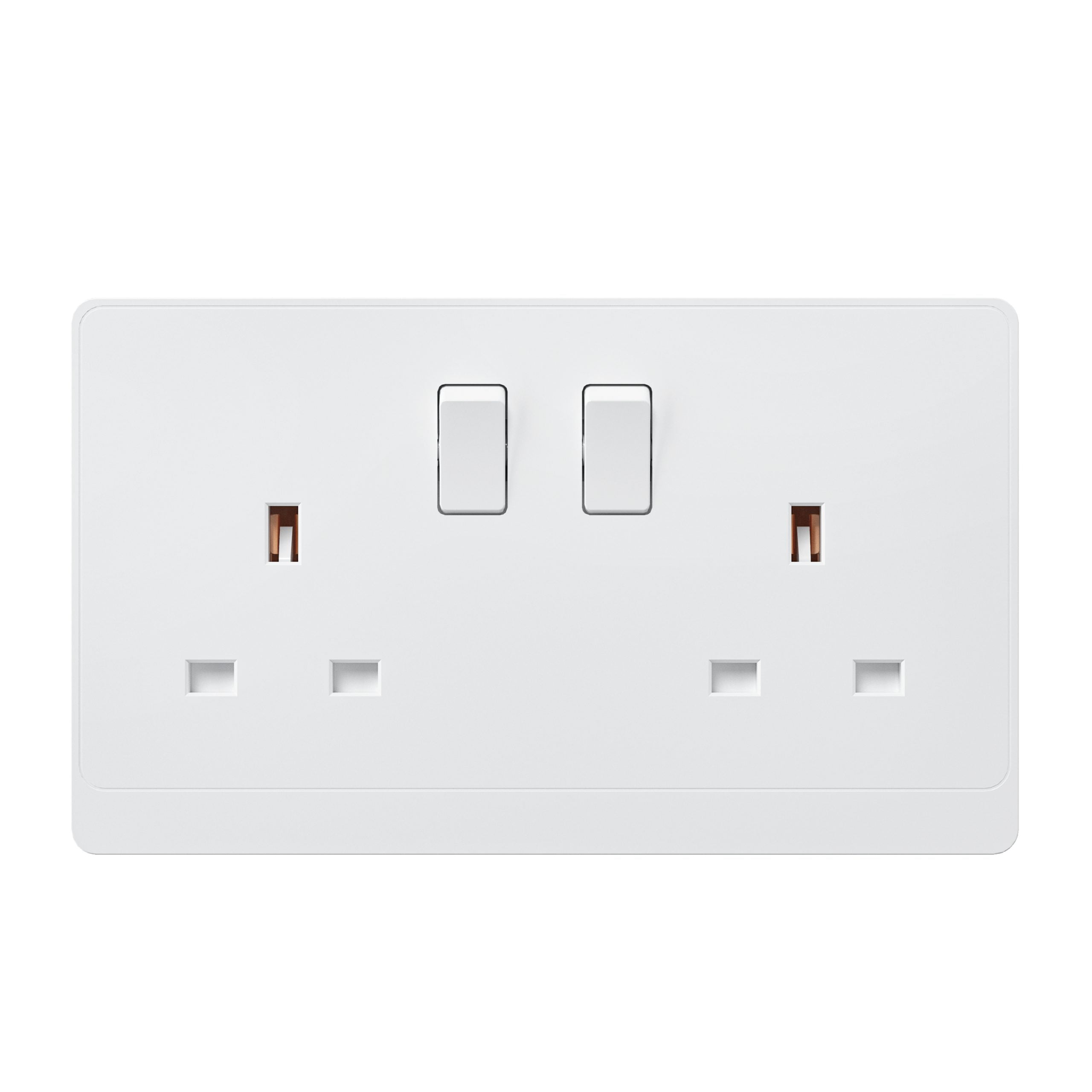 PC_0005_08-socket13a11double-2-hs_asm-scaled-1.jpg P-W406 - 13A 2 Gang Switch Socket -PC Classic Range: White - Image 1