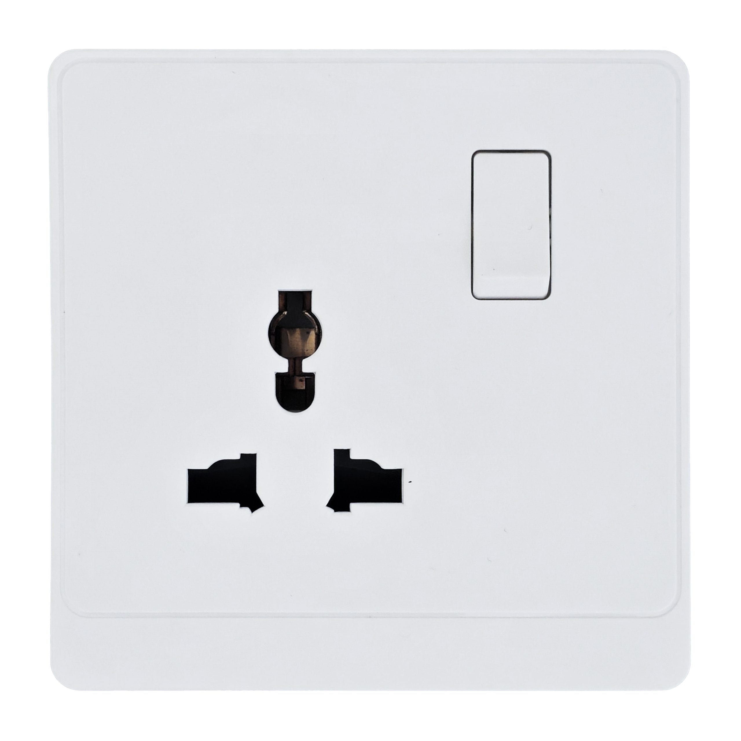 white_0005_Layer-33-scaled-1.jpg P-W422 - 1 Gang Universal Socket -PC Classic Range: White - Image 1