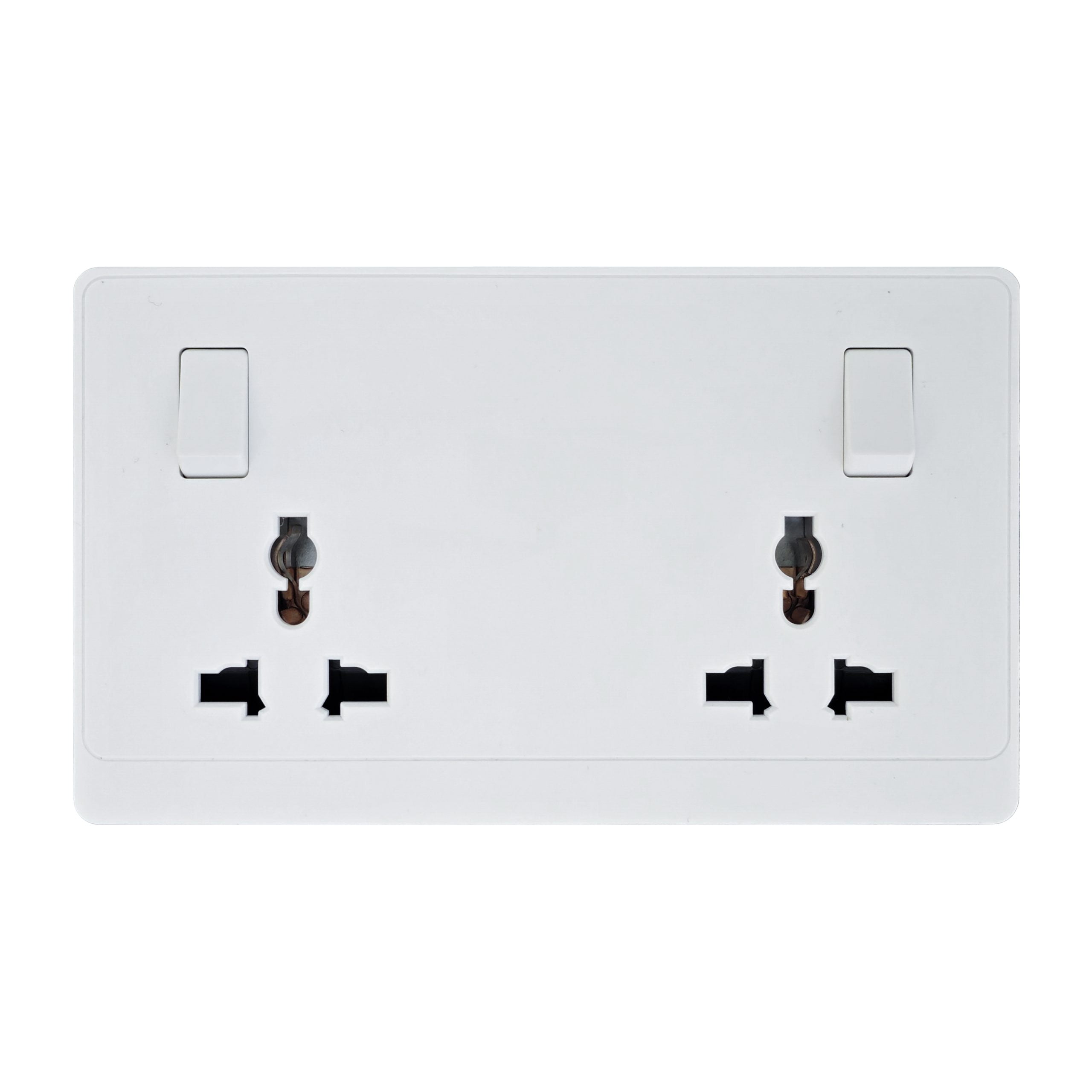 white_0025_Layer-13-scaled-1.jpg P-W423 - 2 Gang Universal Socket -PC Classic Range: White - Image 1