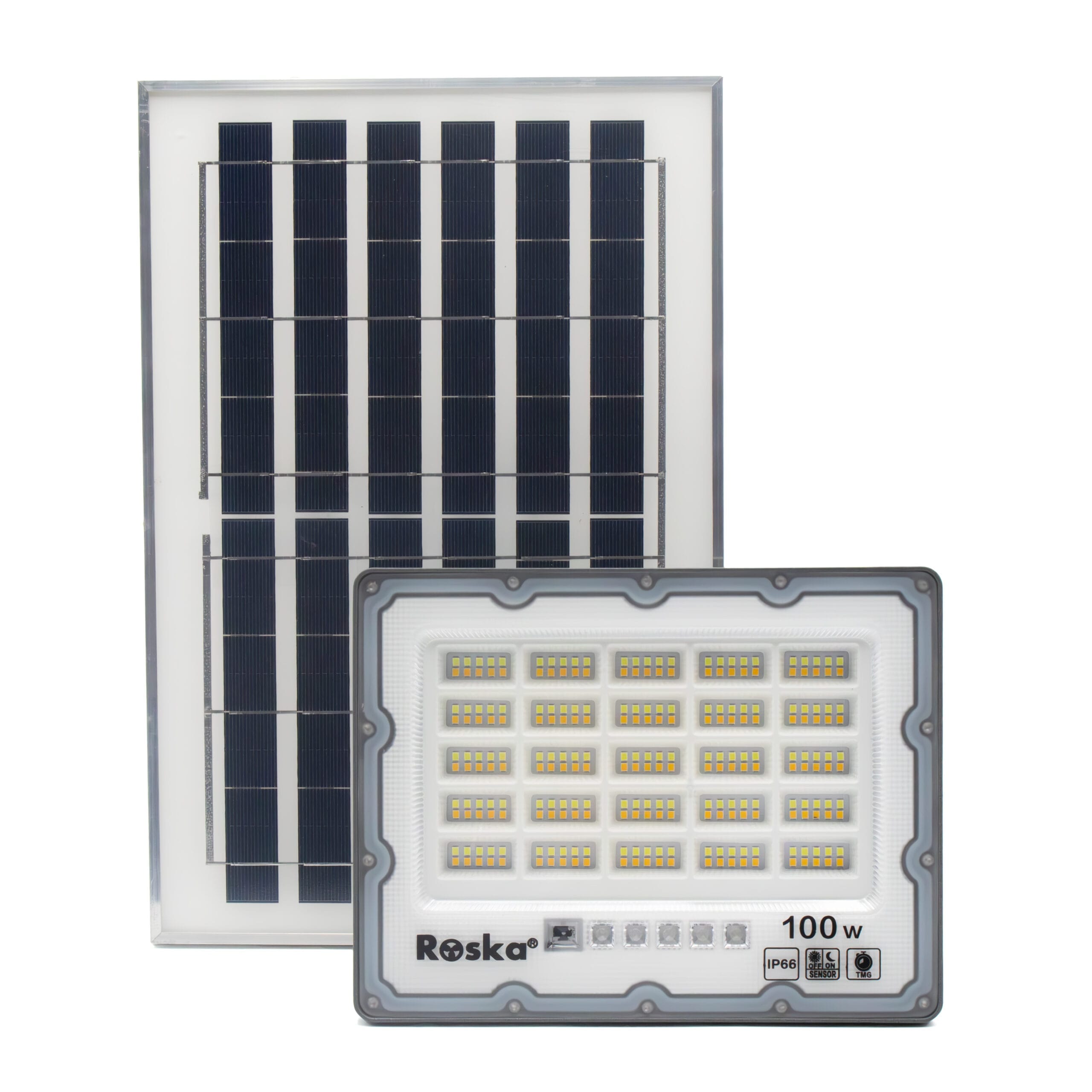 R-100SFL-N-scaled-1-1.jpg R-100SFL-N - Roska 100W Solar LED Flood Light (3 in 1, 3000k, 4000k, 6500k) - Image 1