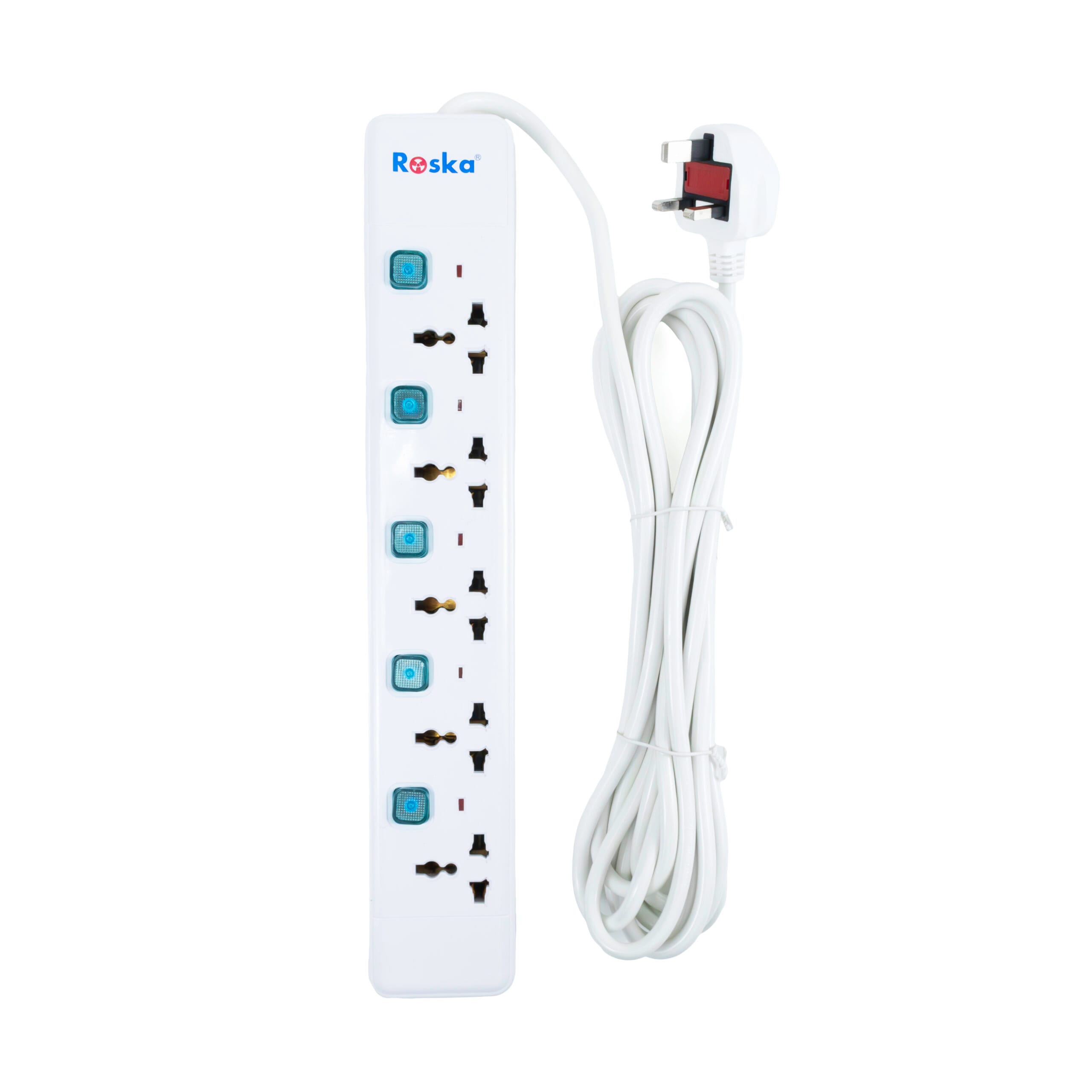 nn_0004_Layer-4-scaled-1.jpg REU-5 | Roska 5 Gang 13A Universal Switched Socket Extensions (5 Meters) - Image 1