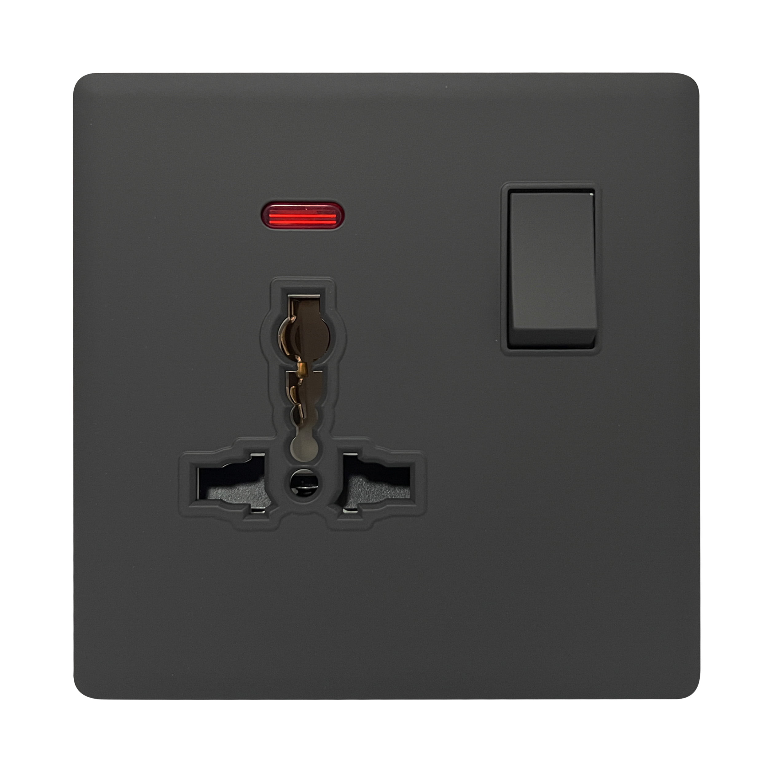 SB322-1.jpg SB322 - 1 Gang Universal Switch Socket - Elegant Soft Touch: Grey - Image 1