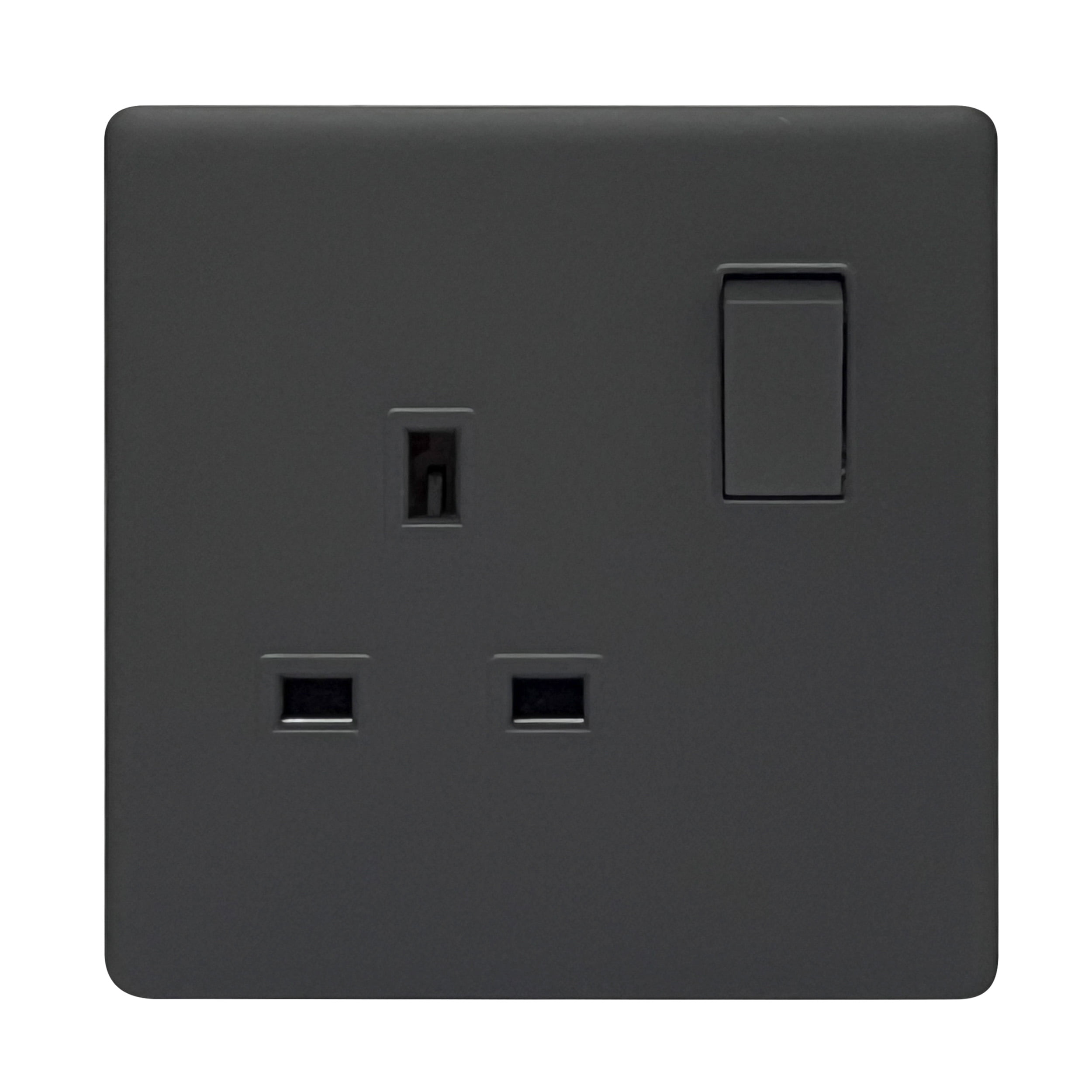 SB405-1.jpg SB405 - 13A 1 Gang Switch Socket - Elegant Soft Touch: Grey - Image 1