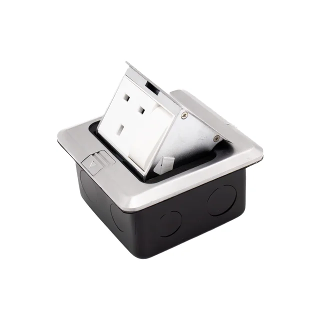 Admore 1 Gang 13A Switched Brushed Chrome Pop-Up Floor Socket (APU13S)