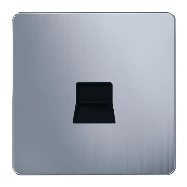 Admore 1 Gang Telephone Socket — Chrome Metal Series (AC438)