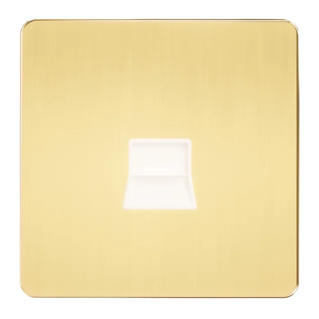Admore 1 Gang Telephone / Master Socket — RJ11 / BT, Gold Metal Series (A438)