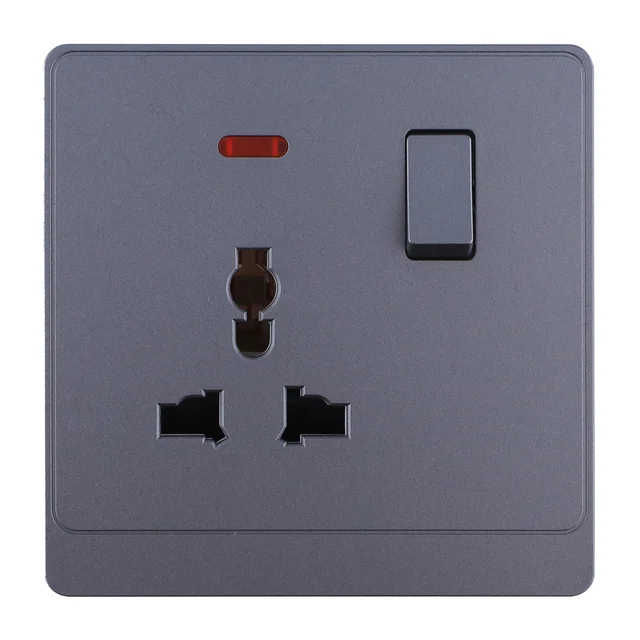 Admore 1 Gang Universal Socket — PC Classic Range Grey (P-S422)