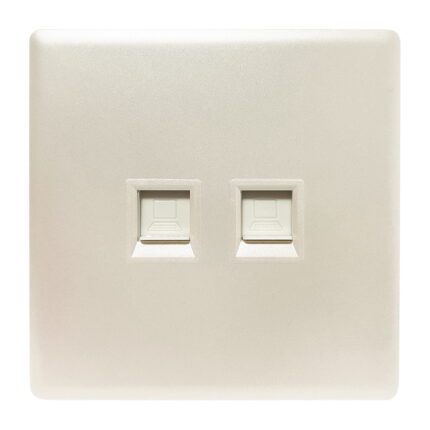 PP450 - 2 Gang Data Socket - Elegant Pearl White