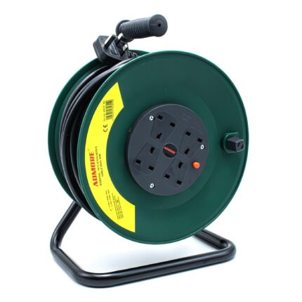 AER50 | Admore 50 meters Green & Black 4 Gang Retractable Socket Extension