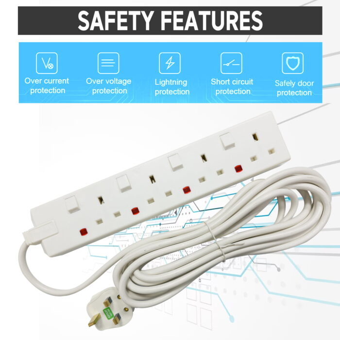 SB01176 | Admore 4 Gang 13A 5 Meters Switched Socket Extension - Image 3