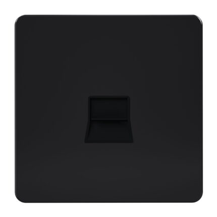 AB438 - Telephone Socket 1 Gang  - Metal Series: Black Nickel