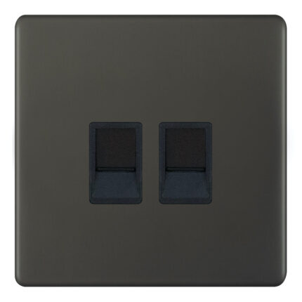 AU4150 - Rj45 2 Gang Socket  - Metal Series: Umber
