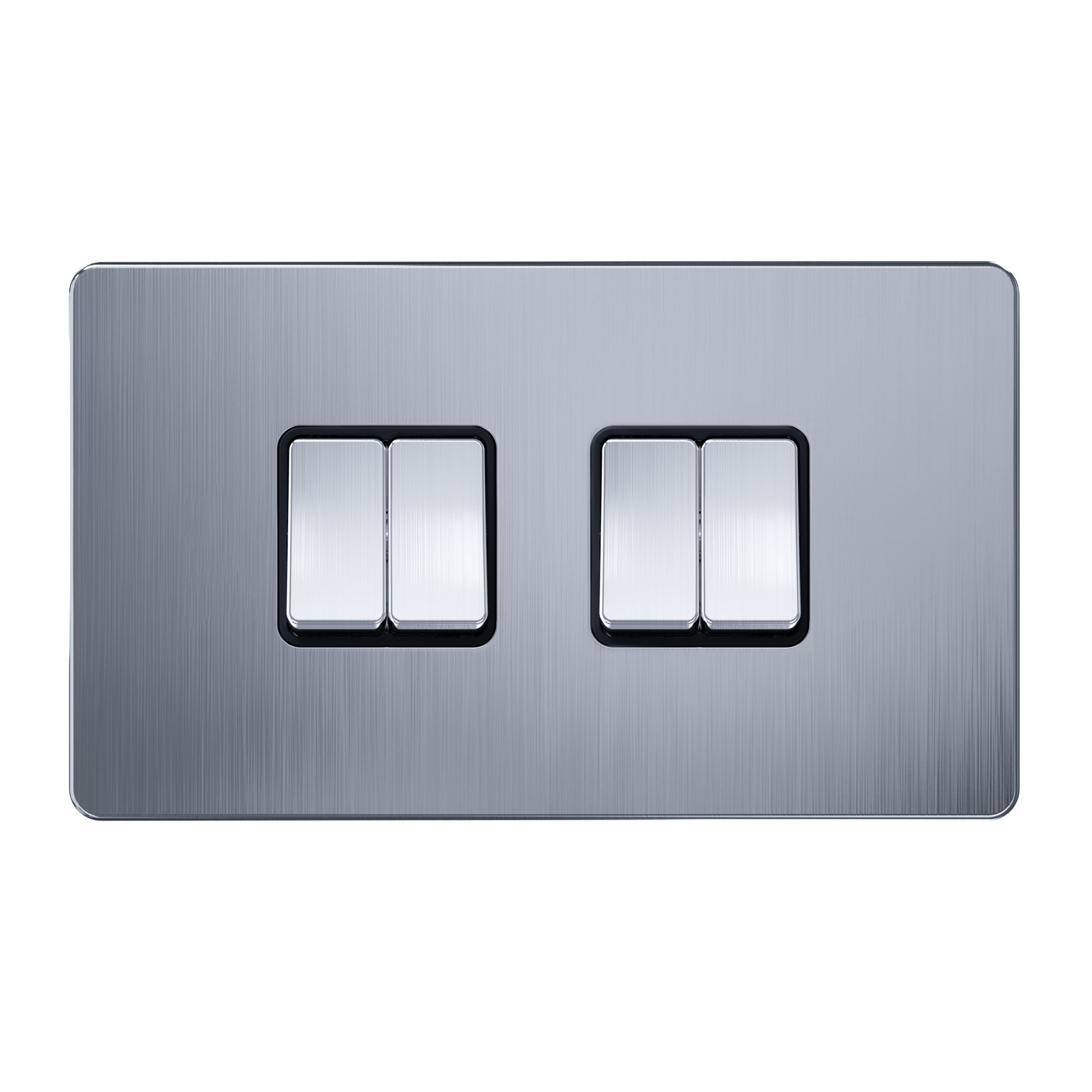 AC308 – 4 Gang 2 Way Switch – Metal Series: Chrome