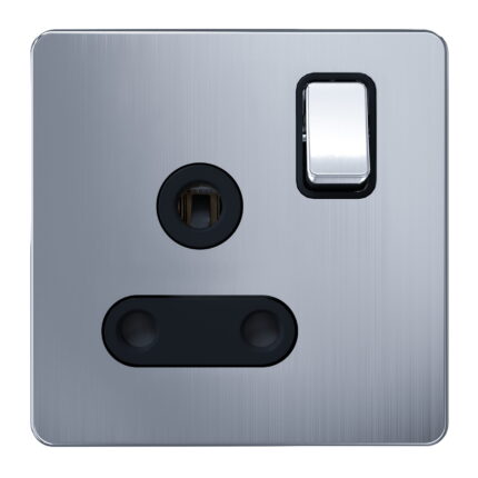 AC429 - 15A Socket With Switch - Metal Series: Chrome