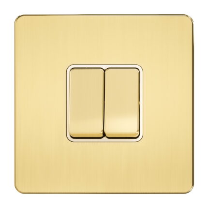 A304 - 2 Gang 2 Way Switch -Metal Series: Gold