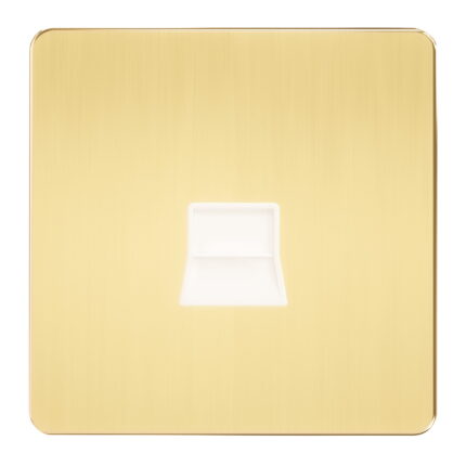 A438 - Telephone Socket 1 Gang  -Metal Series: Gold
