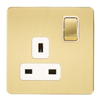 A405 - 13A 1 Gang Switch Socket -Metal Series: Gold