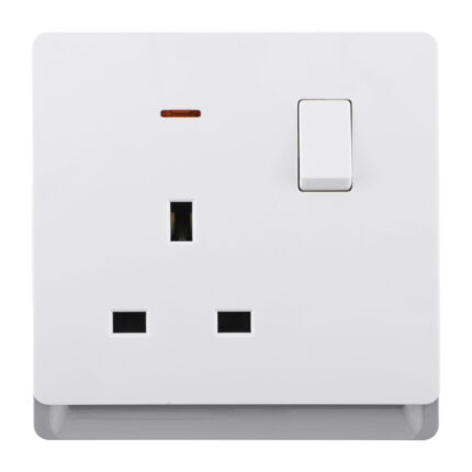 P-R405 - 13A 1 Gang Switch Socket - PC Royal Series: White