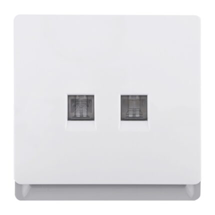 P-R450 - Rj45 2 Gang Data Socket - PC Royal Series: White