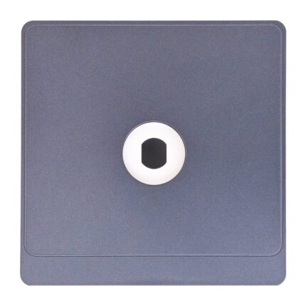 P-S1H1 - 1 Gang Blank Plate 1 Hole  - PC Classic Range: Grey