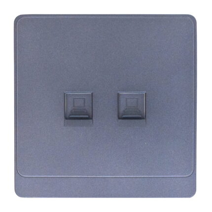 P-S350 - Rj45 2 Gang Data Socket - PC Classic Range: Grey