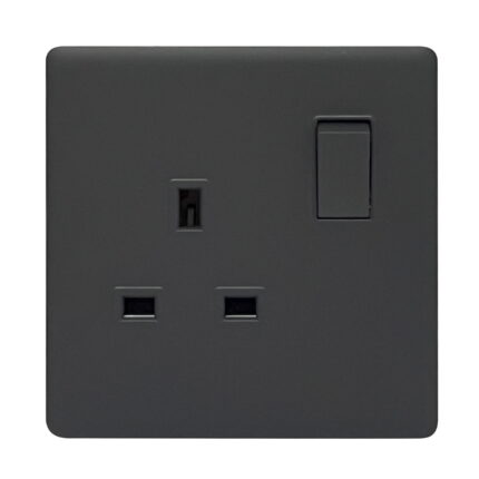 SB405 - 13A 1 Gang Switch Socket - Elegant Soft Touch: Grey