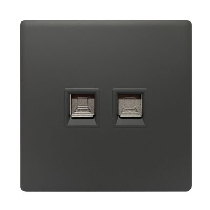 SB450 - 2 Gang Data  Socket - Elegant Soft Touch: Grey