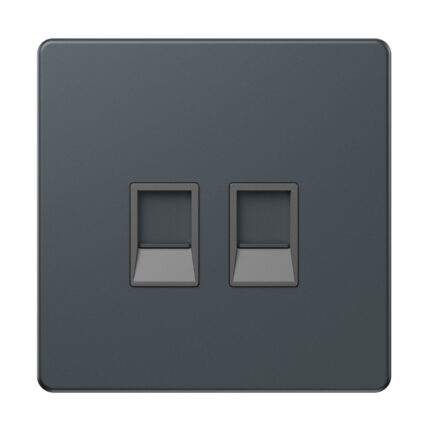 AS4150 - Rj45 2 Gang Data Socket(Cat-6) - Metal Series: Spruce Blue