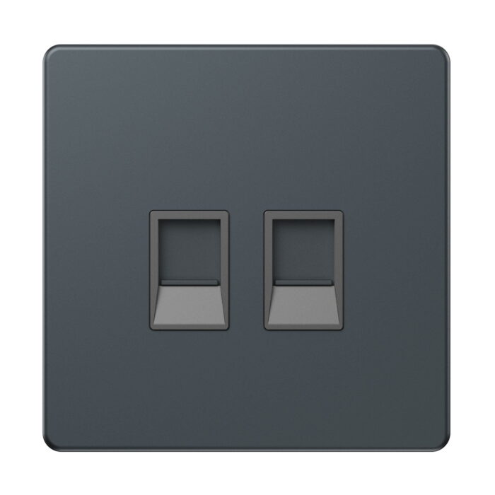 AS4150 - Rj45 2 Gang Data Socket(Cat-6) - Metal Series: Spruce Blue - Image 1