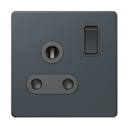 AS429 - 15 A Socket With Switch - Metal Series: Spruce Blue